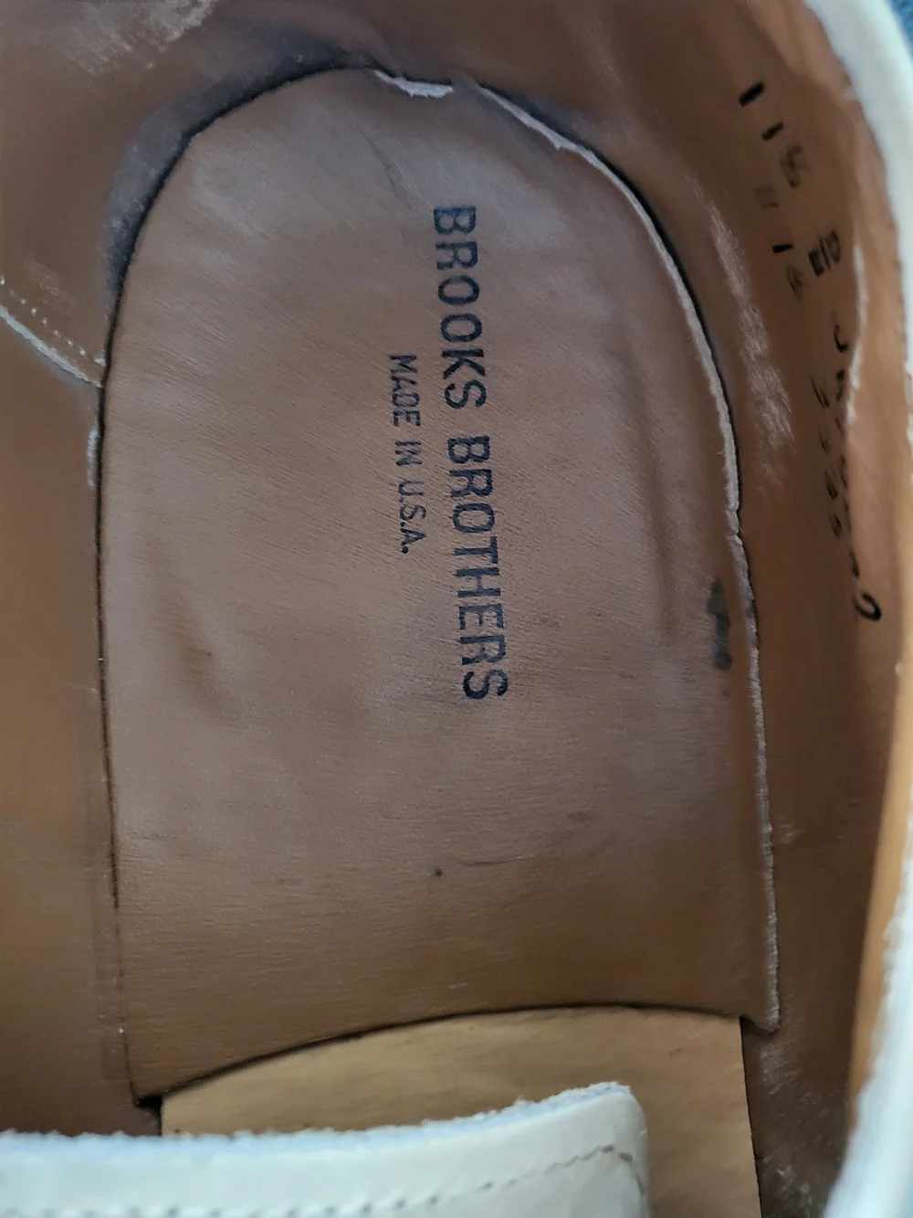 Brooks Brothers Off-White Suede Derby Shoes 11.5 M